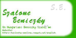 szalome beniczky business card